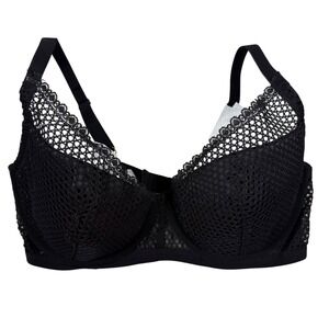 VICTORIA'S SECRET Luxe Lingerie Fishnet Lace Push-up Bra Color Black Size 36DD